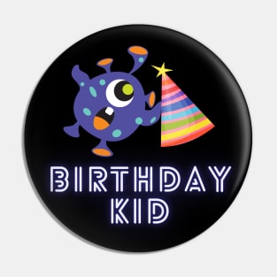 Monster Birthday Kid Pin