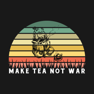 Make Tea Nor War Vintage Retro T-Shirt