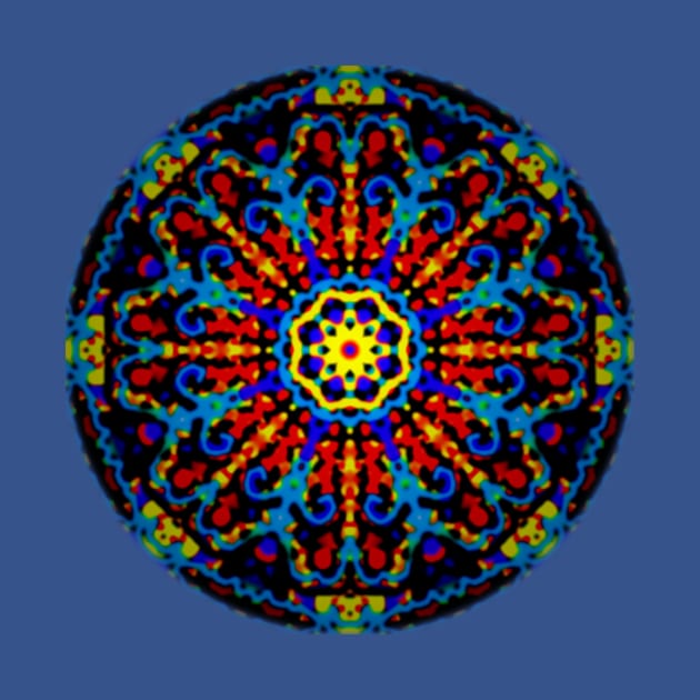Rosette Window Stained Glass Mandala by Bits