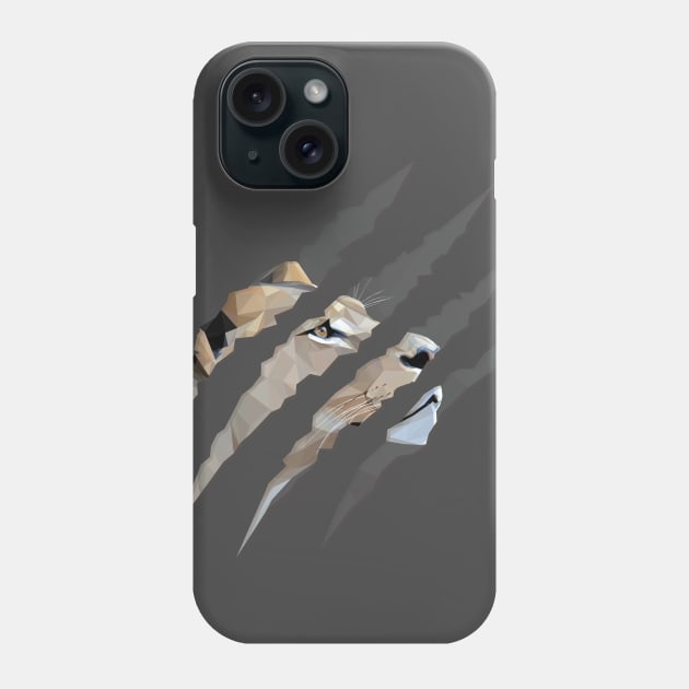 Lioness in Claw Marks Phone Case by ErinFCampbell