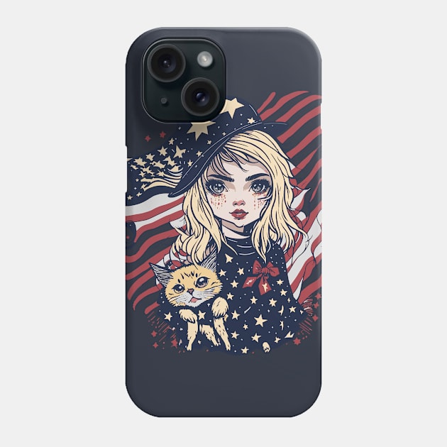 Patriotic Cat Mother Phone Case by By_Russso