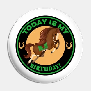 Today Is My Birthday Horse Pin