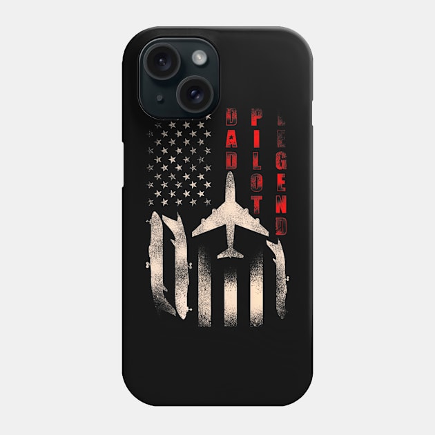 Dad Pilot Flag Fathers Day Phone Case by Typewriter Lovecraft