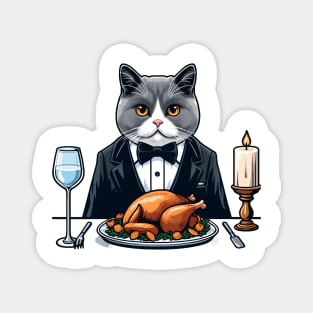 British Shorthair Cat Thanksgiving Magnet