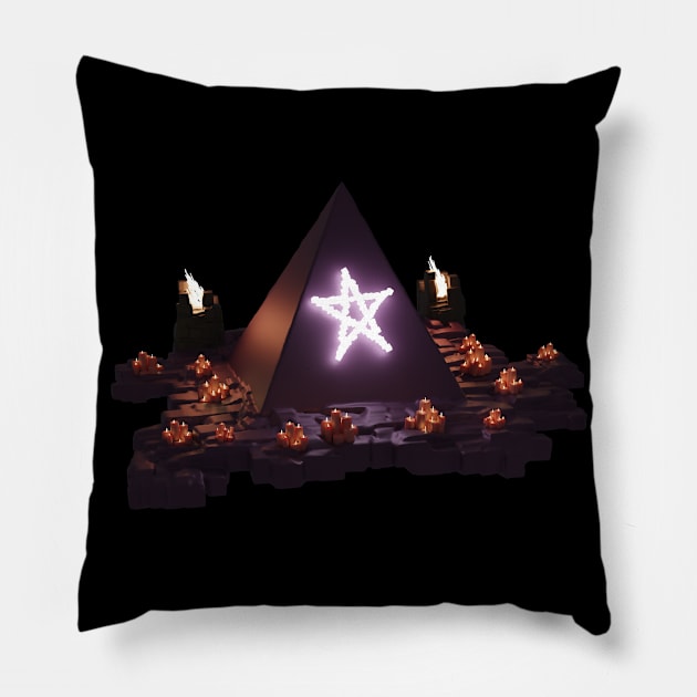 pentagram pyramid Pillow by occultfx