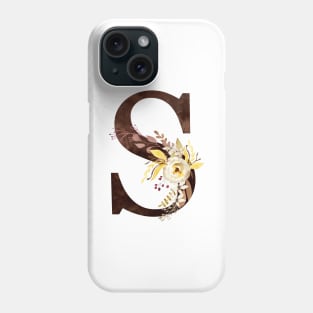 Floral Monogram S Lovely Autumn Foliage Phone Case