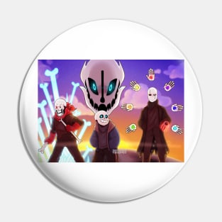 Glitchtale Sans, Papyrus and Gaster Pin