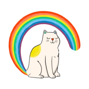 Rainbow Tail Cat T-Shirt