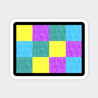 Vibrant Checker Pattern Magnet