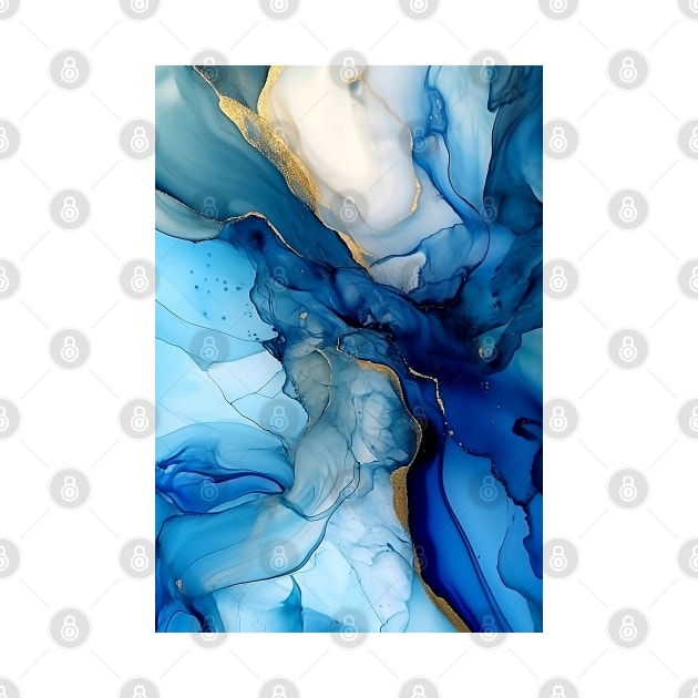 Blue Moon - Abstract Alcohol Ink Art by inkvestor