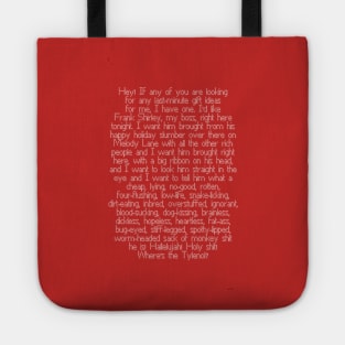 It’s good, it’s good. Tote