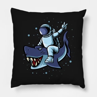 Astronaut with a blue shark Pillow