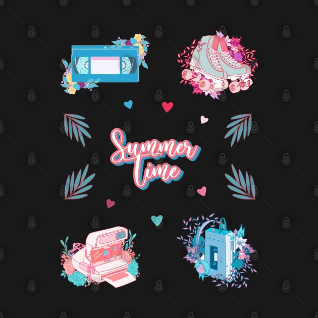 Stickers set Summer Holidays Retro Kawaii Pastel by astronauticarte