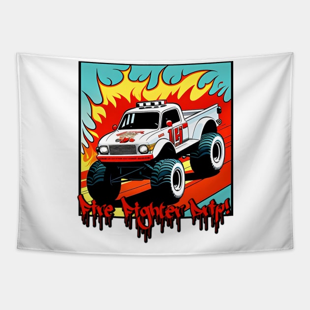 Fire Fighter Drip Tapestry by Str8Drippin