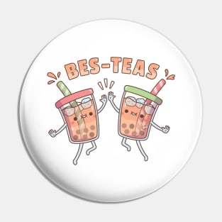 Cute High Five Bes-Teas Bestie Funny Pin