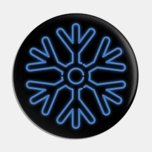 Neon Snowflake Blue Pin