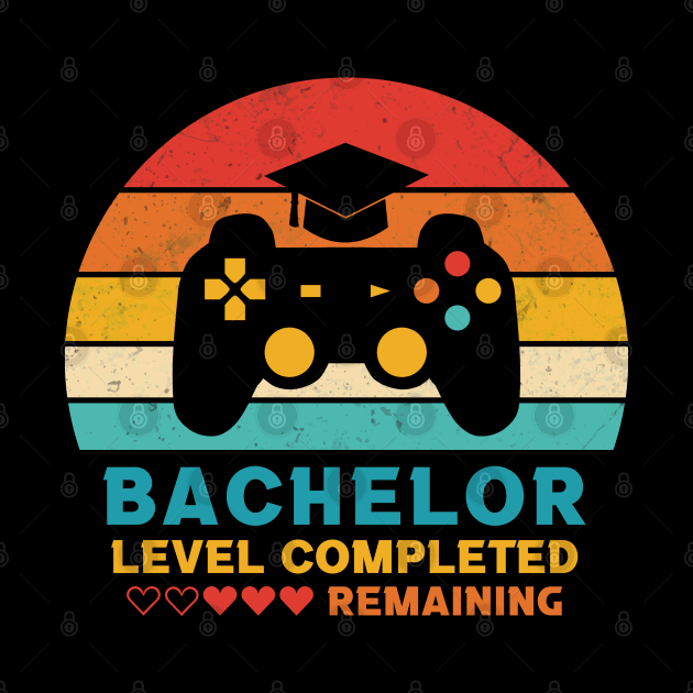 Retro Style Bachelor Level Completed Graduation by InfiniTee Design