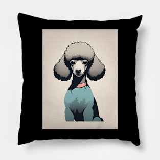 Poodle Dog 1 - Japanese Old Vintage Pillow