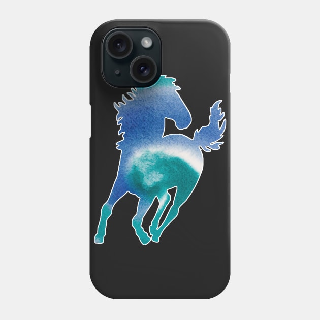 Horse Wave Watercolor Phone Case by hudayadi