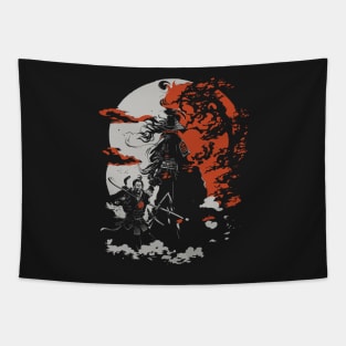 Samurai Shadows Tapestry