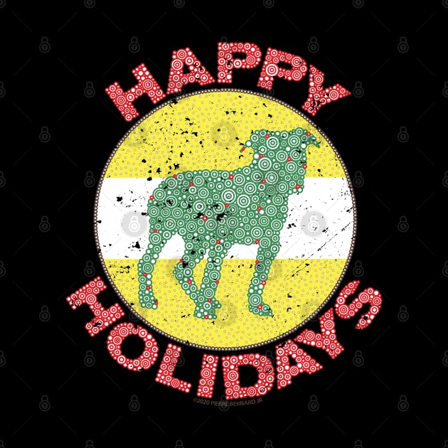 Happy Holidays Pitbull Circle Design by pbdotman