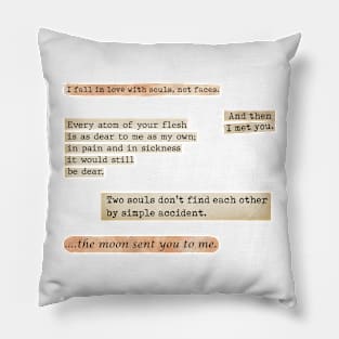 Valentines typewriting quotes, literature love quotes Pillow