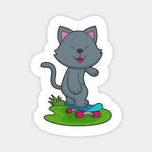 Cat Skater Skateboard Magnet