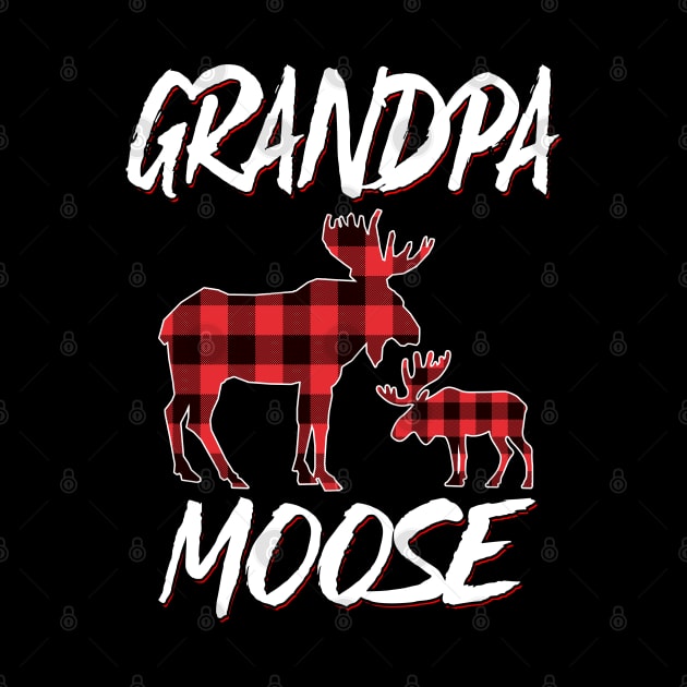 Red Plaid Grandpa Moose Matching Family Pajama Christmas Gift by intelus