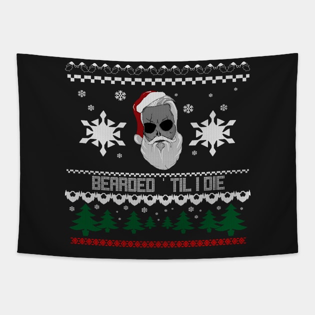 Bearded X-Mas Tapestry by mephobiadesigns