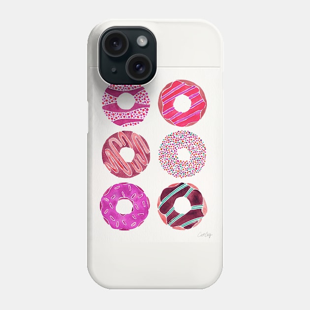 Donuts Magenta Phone Case by CatCoq