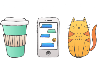 My Basic Needs - Coffee, Phone, Cat Magnet