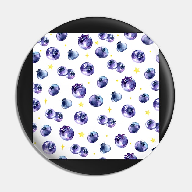 Blueberries and Stars Pattern Pin by CeeGunn