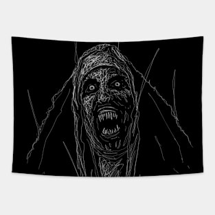 HORROR NUN SKETCH Tapestry