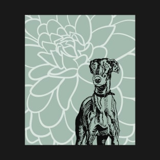 Boho Greyhound and Flower T-Shirt