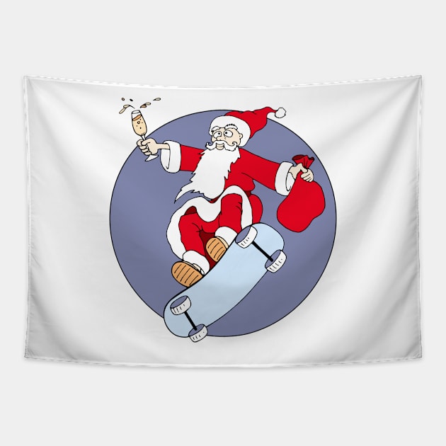 santa claus delivering the christmas gift Tapestry by SwetlanaArt