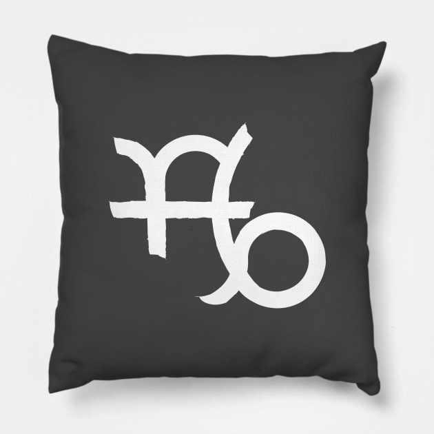 Capricorn and Pisces Double Zodiac Horoscope Signs (White) Pillow by Zodiafy