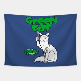 Green cat Tapestry