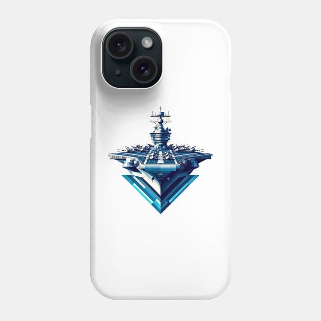 Naval Geometric Giant | USS Gerald R. Ford CVN-78 Tee Phone Case by Graphic Wonders Emporium