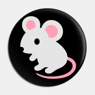 White Mouse Emoticon Pin