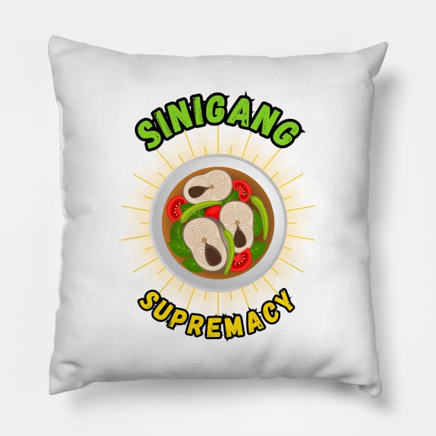 fish sinigang supremacy filipino food Pillow by Moonwing