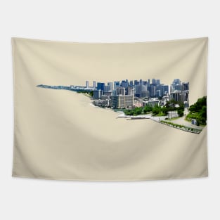 beijing city seaside city Tapestry