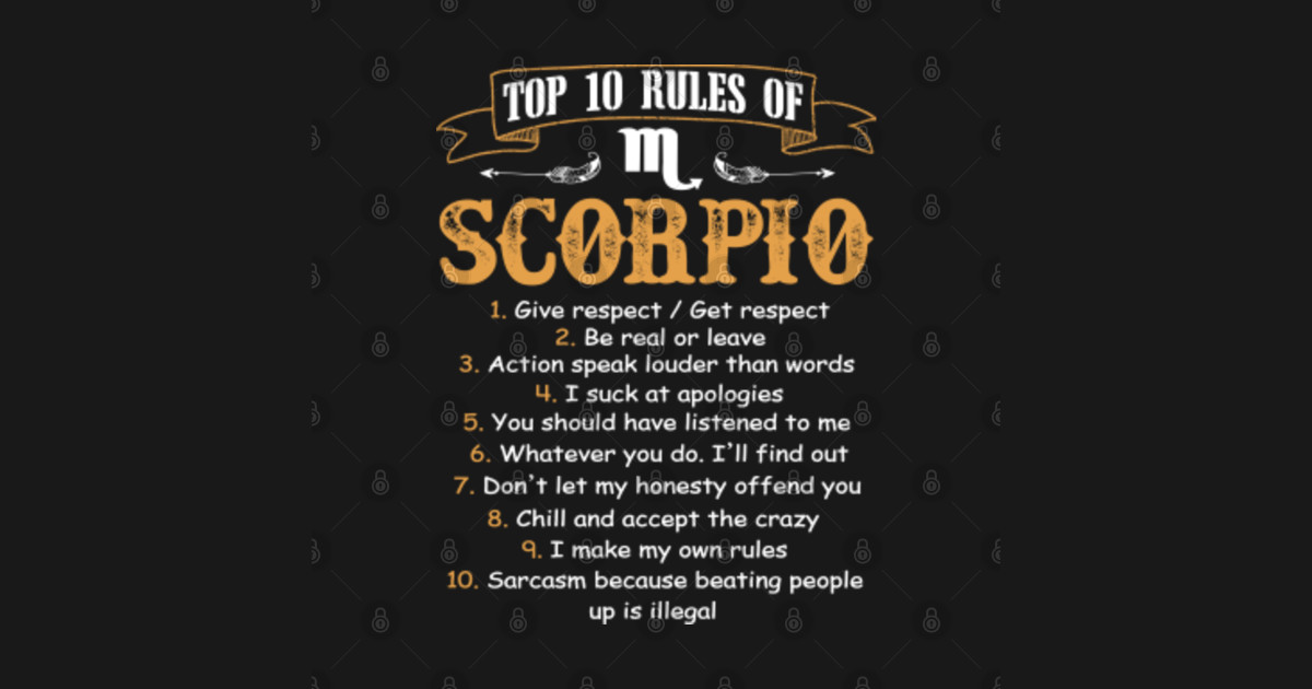 Top 10 Rules of Scorpio Birthday October And November Gifts Tee - Proud ...