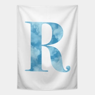 Clouds Blue Sky Initial Letter R Tapestry