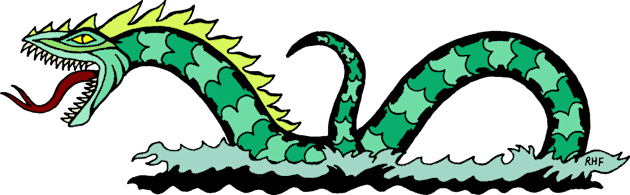 Sea Serpent Kids T-Shirt by AzureLionProductions