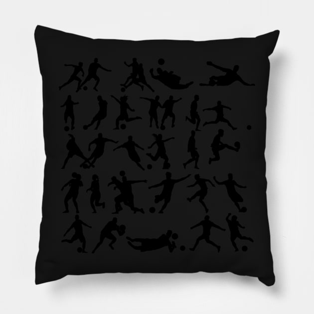 Soccer Poses Stickers Pillow by VectorPB