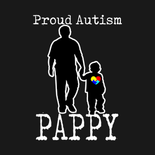 Proud Autism Pappy And Son Puzzle Piece T-Shirt