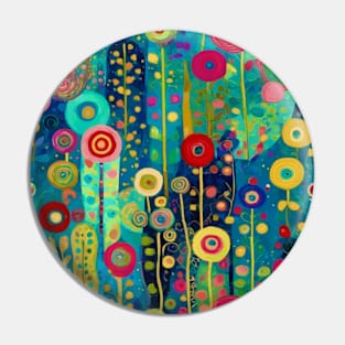 Colorful Abstract Floral Garden Pattern Pin