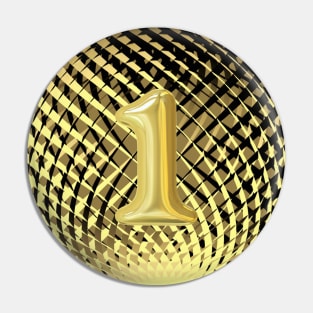 Number one in gold, gold medal Pin