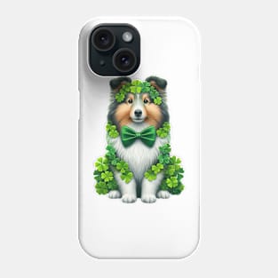 Clover Shetland Sheepdog St Patricks Day Phone Case