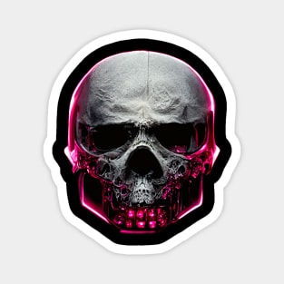 Cyber Neon Skull Magnet